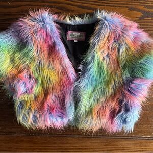 Faux Fur Rainbow Jacket - Burning Man, festivals, raves